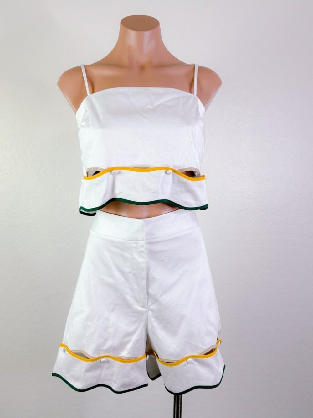 Antonio Melani x The Nat Note Zoe SET 10 Scalloped High Waisted Shorts Top NEW - Picture 8 of 15